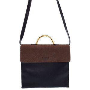 Loewe Velazquez 2way Leather twist Handle Handbag Brown